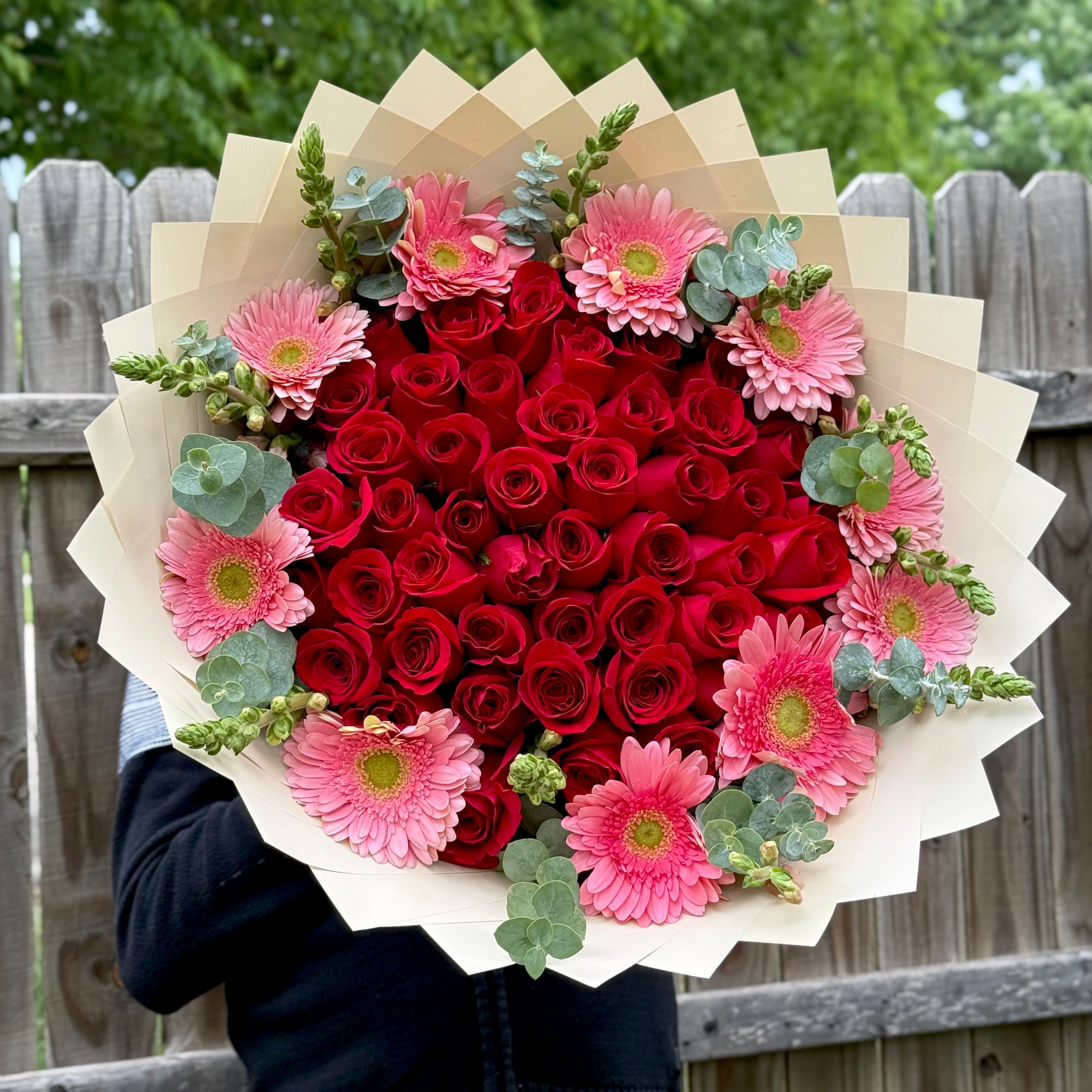 Ramo de rosas y gerberas 🌸🌹