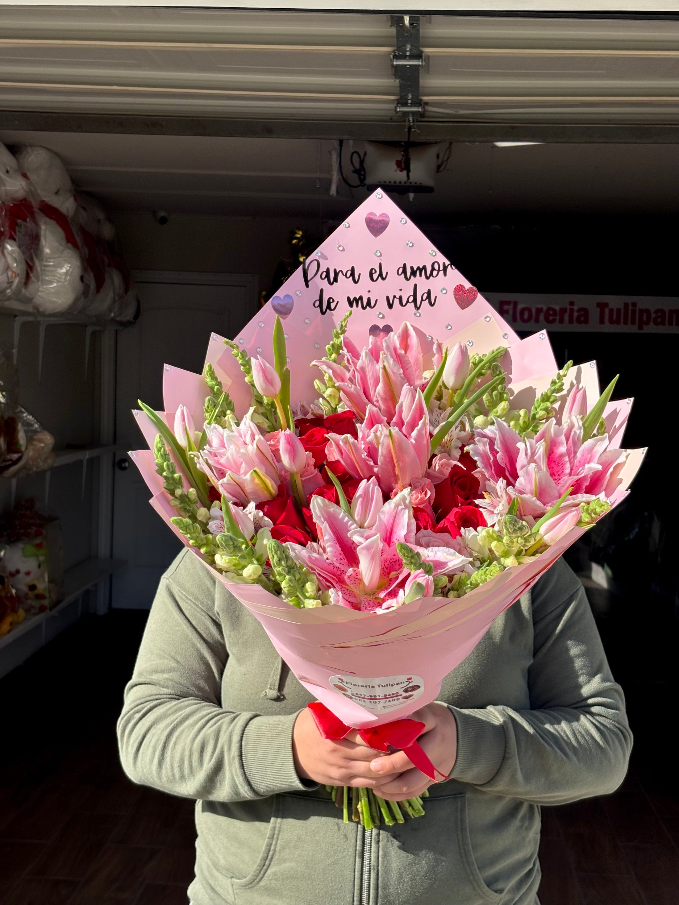 Ramo de rosas+lirios+tulipanes 🌸💕