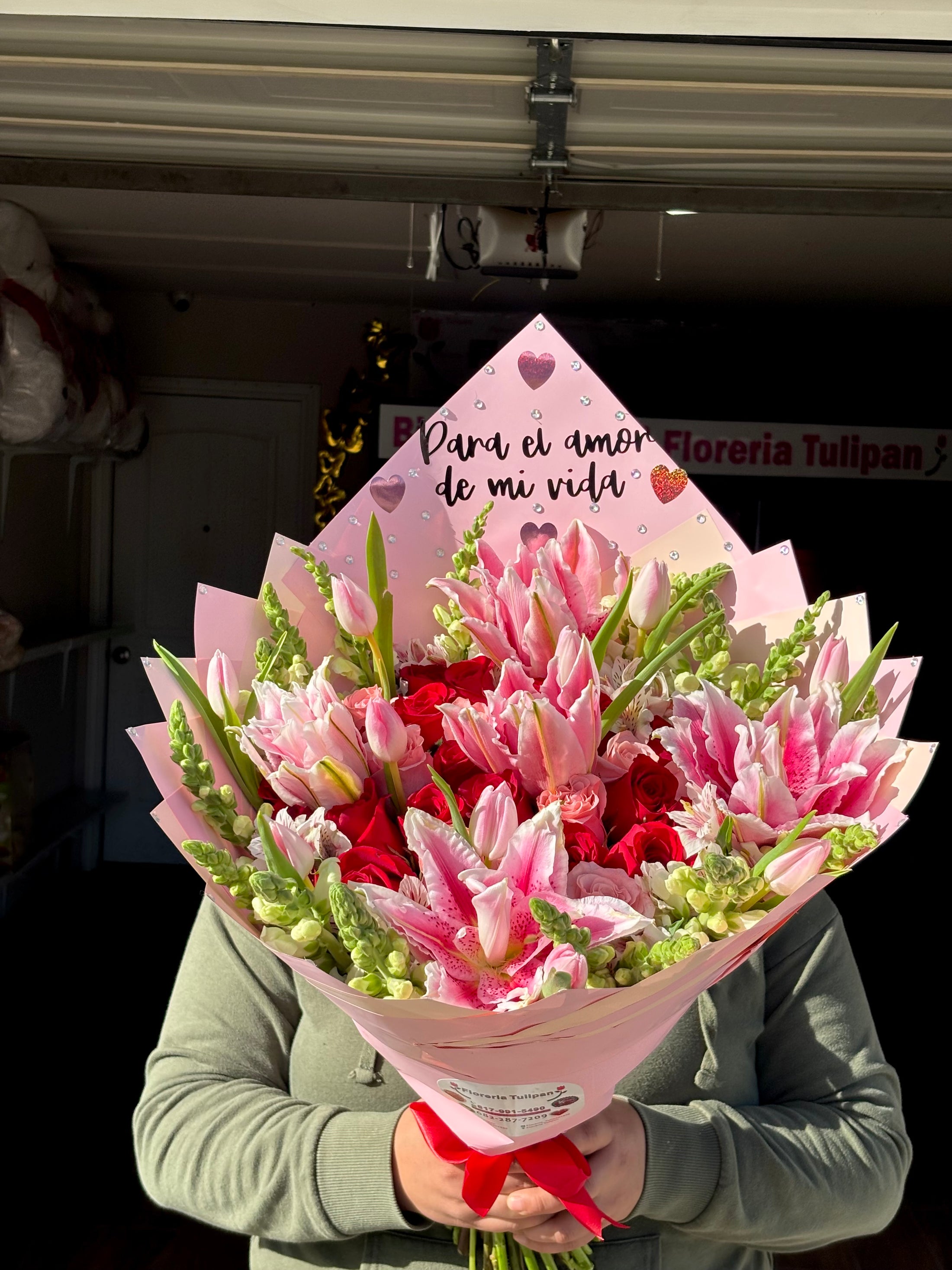 Ramo de rosas+lirios+tulipanes 🌸💕
