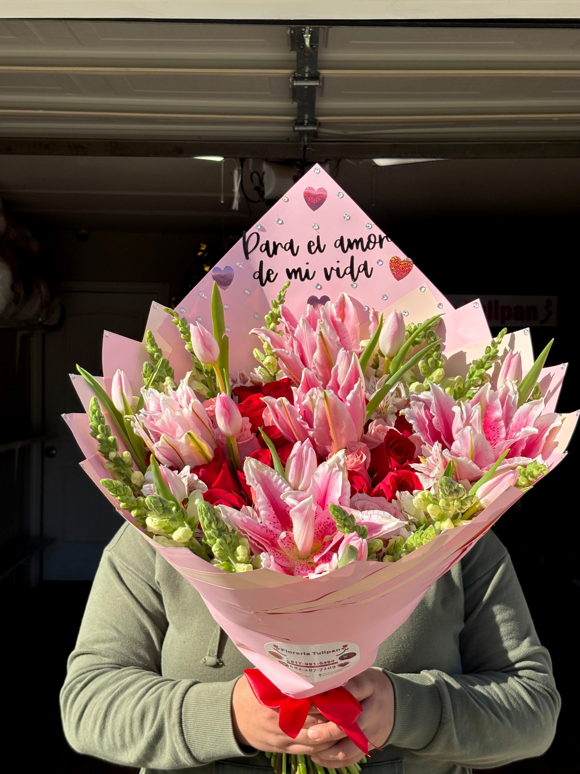 Ramo de rosas+lirios+tulipanes 🌸💕