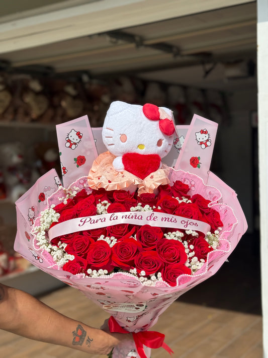 Rosas y hello Kitty ￼